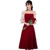 Robe d'été formelle courte haut de gamme couleur bordeaux - Tenue de toast ou tenue quotidienne pour la mariée 2025