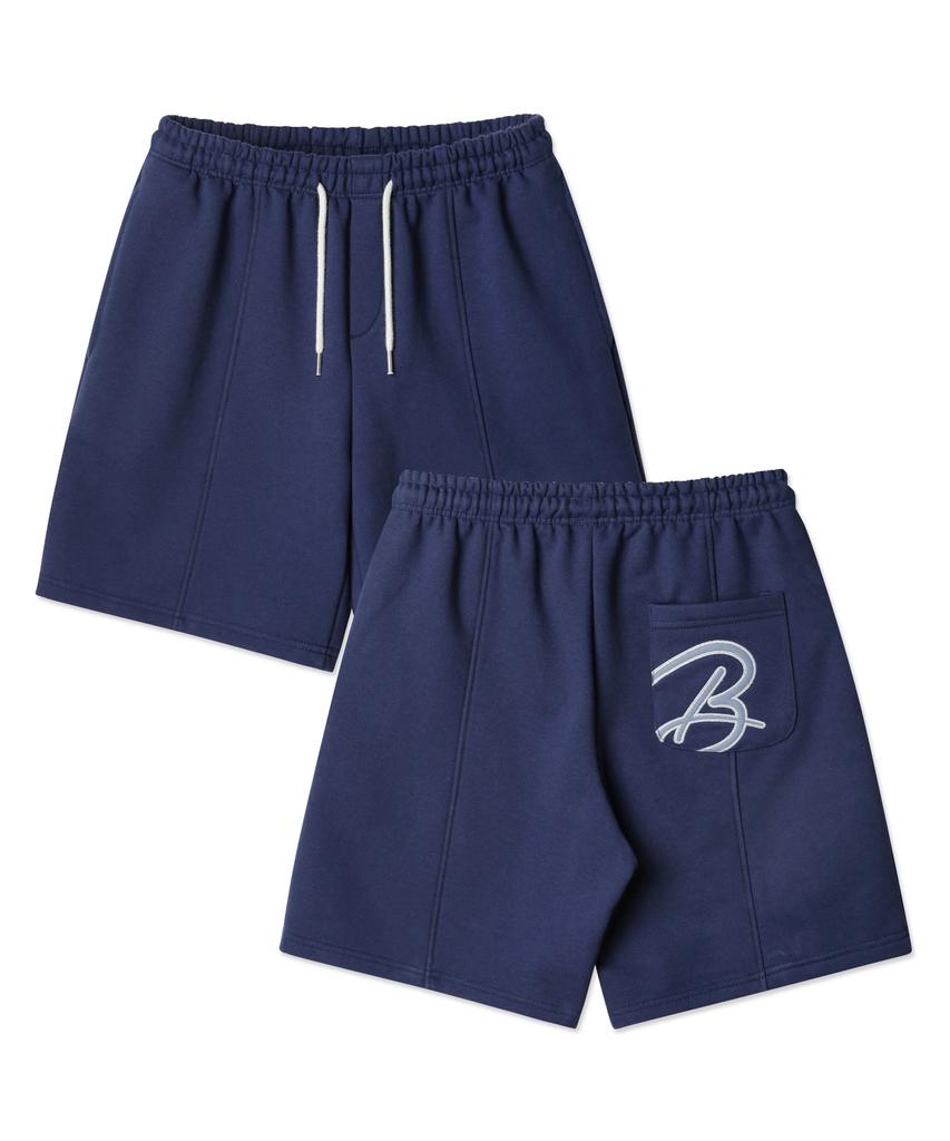 BAKKEN [Men] Pocket B Logo Half Elastic Waist Pants Bk2996 (4 Colors)