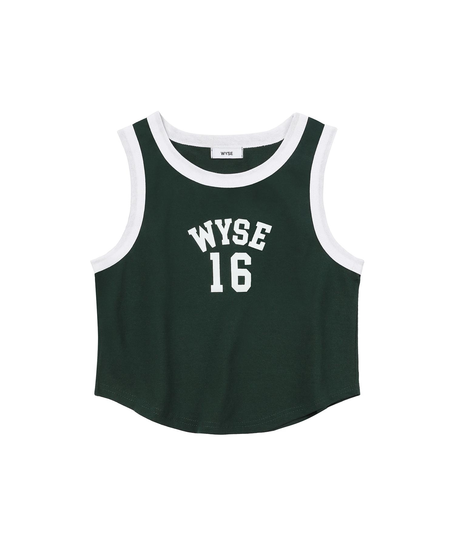 Wise Sixteen Combi Crop Sleeveless Top (Green) Free