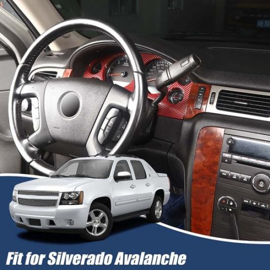 Red Carbon Fiber Dashboard Speed Meter Cover Trim For Avalanche & Tahoe 2007-13