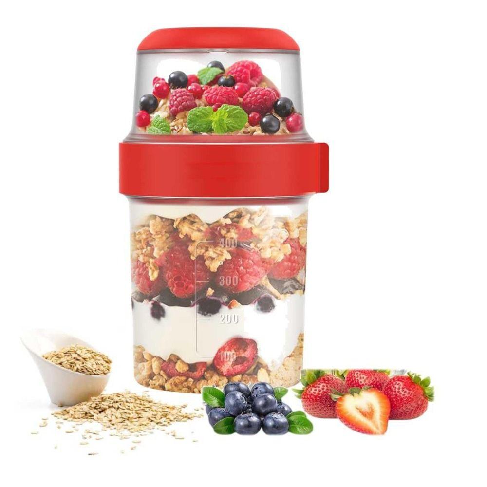 With Topping Yoghurt Pots Reusable Cereal Cup New Breakfast On The Go Cups  Office Workers