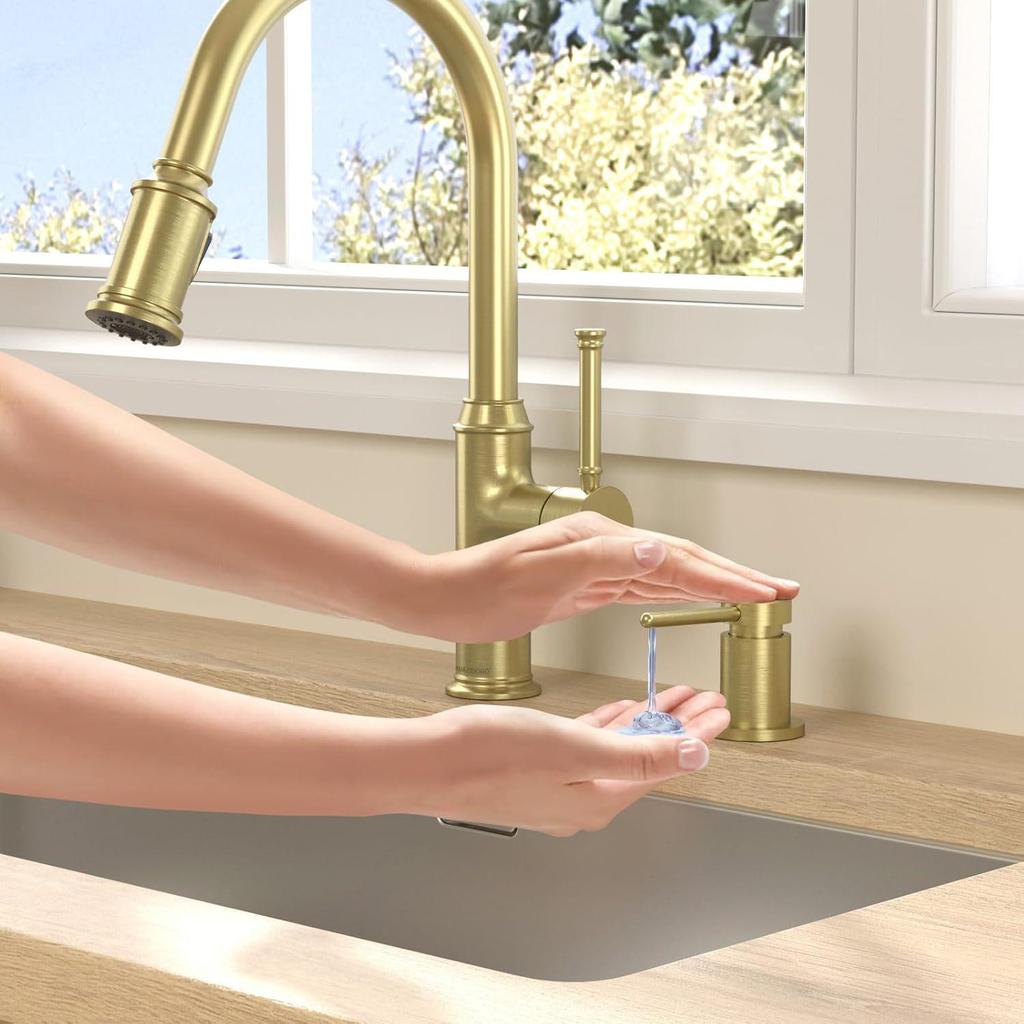 Copper Countertop Soap Dispenser for Kitchen and Dishwashing Sinks