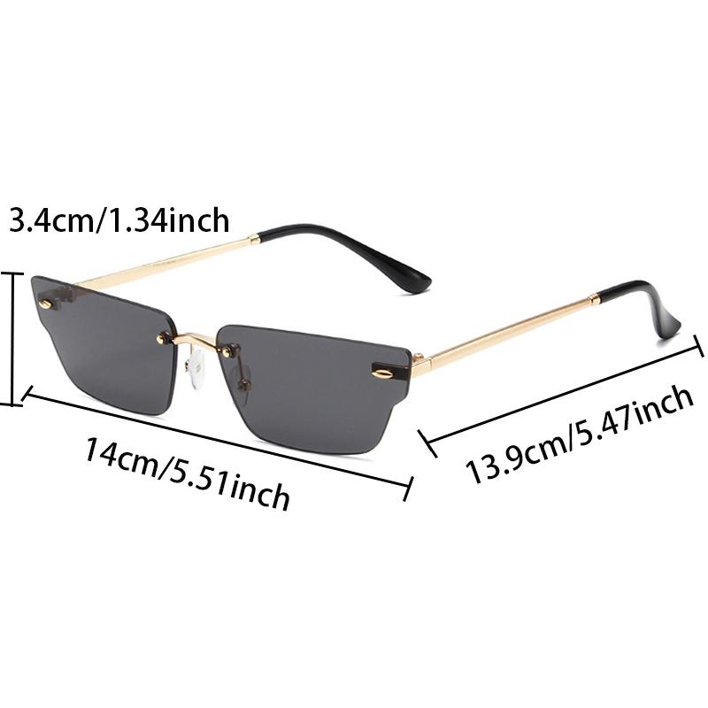 Rimless Sunglasses Women Fashion Irregular Gradient Casual Shades Trendy Luxury Brand Design Outdoor Decor Sun Glasses