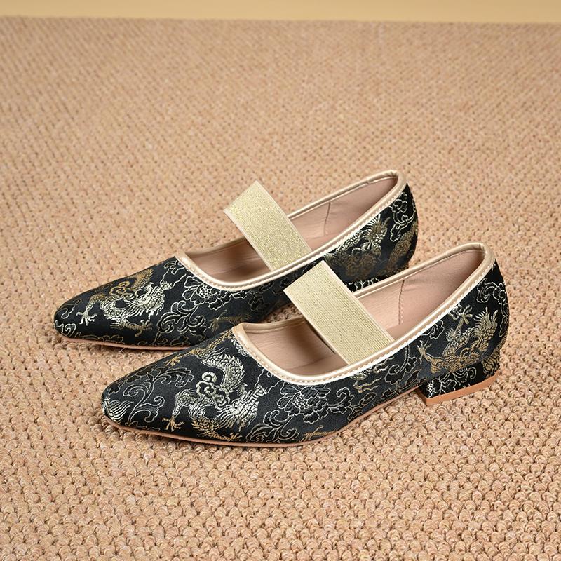 Fashion Elegant Women Shoes Pointed Toe Heeled Sandals Dress Party Woman Loafers Designer Summer New 2025 Trend Chunky Woman Pumps Mujer