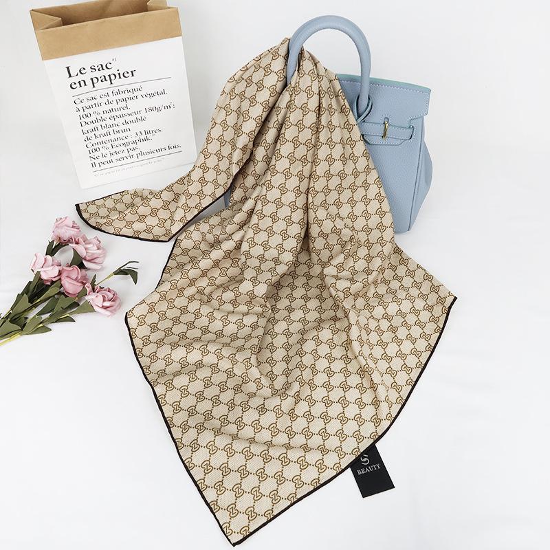 90CM Four Seasons Square Large Square Scarf Luxury Decorative Shirt Professional Headscarf Hairband Sunscreen Headscarf