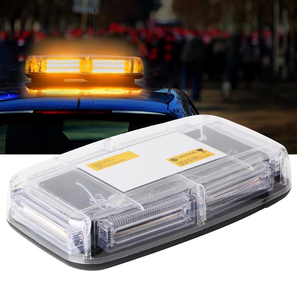 Car Strobe Warning Light Police Flasher Vehicle Roof Flashing Beacon Yellow LED COB Ceiling Lamp Emergency Signal Lamp DC12~24V