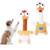 Pet Toy Extended Neck Chicken Design Plush Dog Toy Tug-of-War Soft Elastic Chewing Toy with Squeaky Sound Puppy Teething Relief Interactive Small Dog