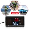 DC 12V 0.28 Inch Dual Display LED Digital Temperature Sensor Voltmeter Thermometer Voltage Meter Tester For Car Motorcycle