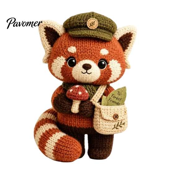 Skurrile Waldtier-Handstrickpuppe für Kinder, Weiches Häkeltier-Stofftier, Durchdachtes Geschenk für Liebste, Niedliches Handgeknüpftes Kuscheltier