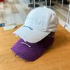 Couple retro old ripped baseball hat men's and women's tide street personality versatile soft top sunshade cap