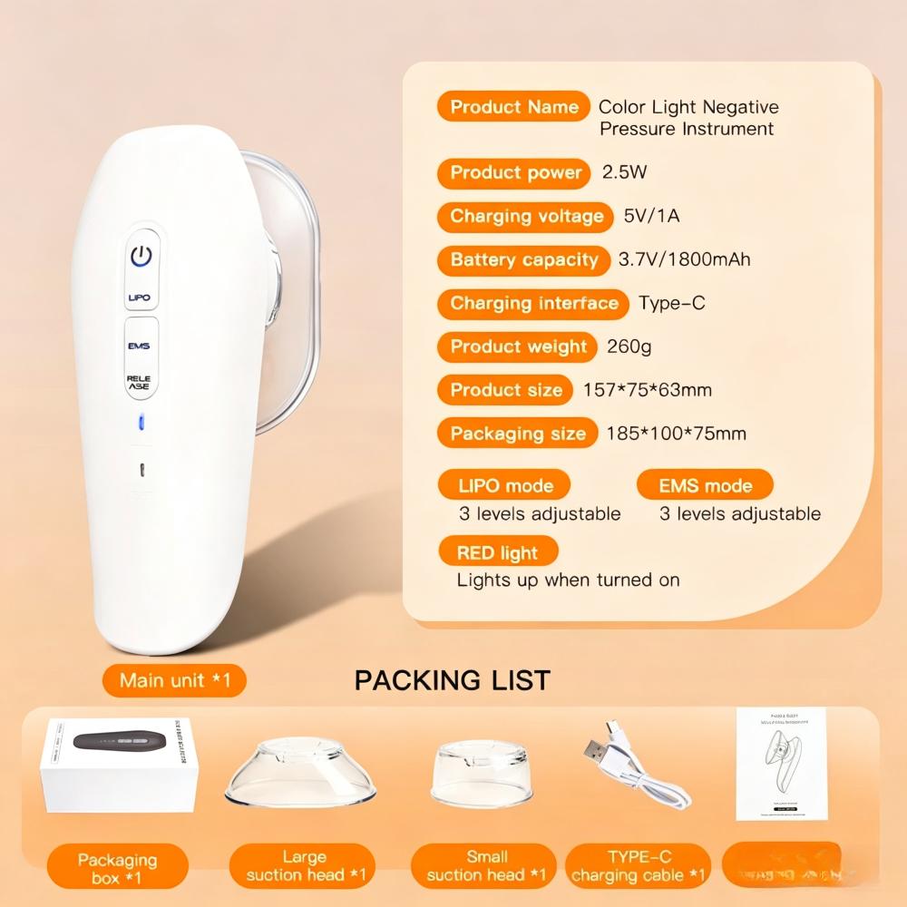 Electric Fat Cellulite EMS Removal Abdomen Massage Device Strong Suction Deep Tissue Body Sculpting Massager Tool Anti Cellulite