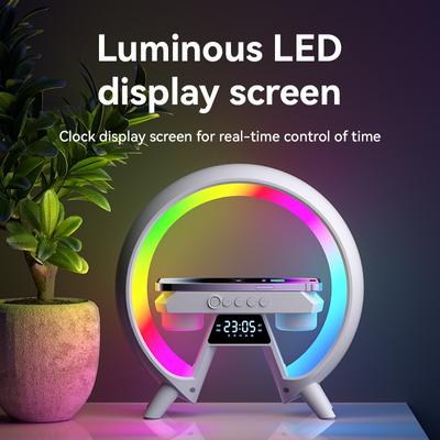 Multifunction Clock Bluetooth Speaker Small Night Light With Wireless Charger Bedroom Atmosphere Light