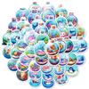 New 50 Round Bottles Underwater World Ins Creative Bottles Cute Cartoon Marine Animal Stickers Handbook Decoration