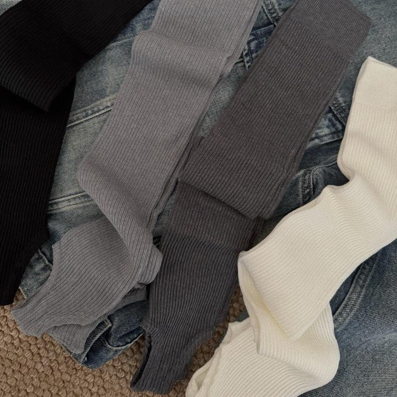 Knee Pads Thick Simple Long Knee High Socks Ballet Style Mid-calf Calf Socks Sun Protection Stepping On Feet JK Stockings Spring