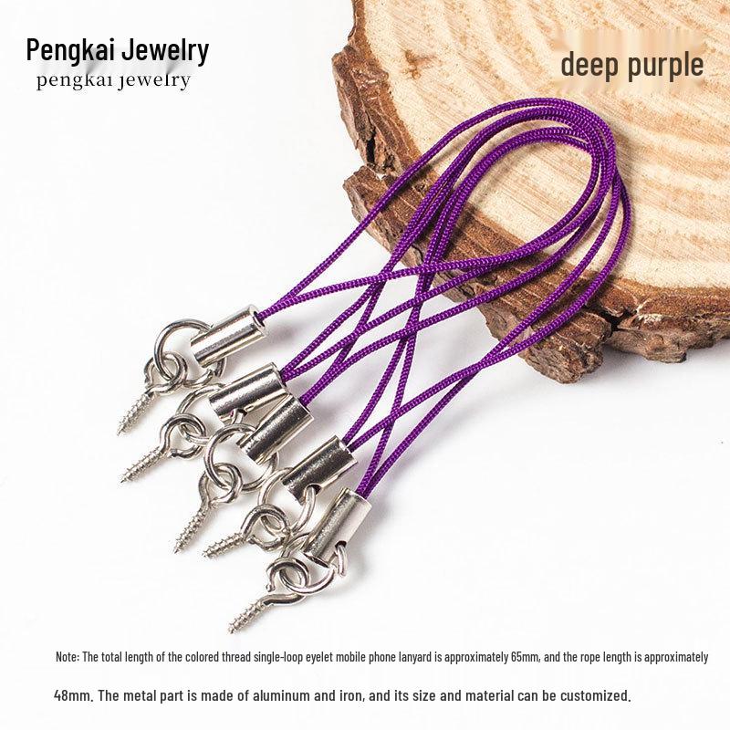 Kolorowy Pasek do Telefonu Komórkowego z Zawieszką z Oczkiem i Sznurkową Lalką - DIY Ręcznie Robiona Biżuteria Akcesoria