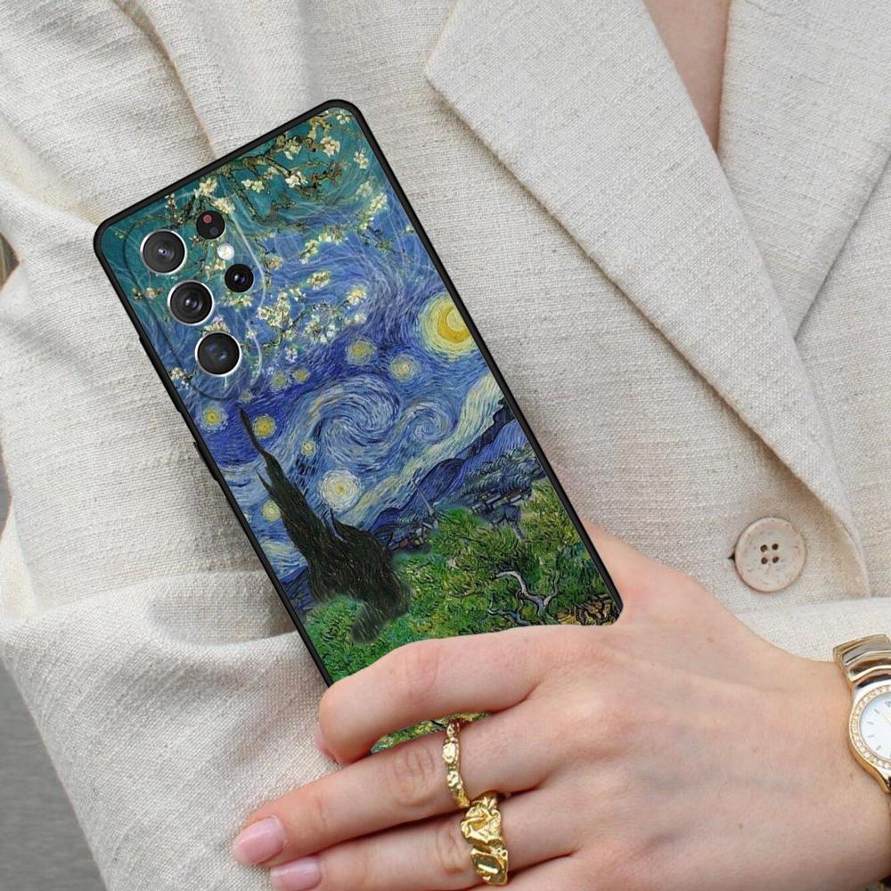 Paintings Starry Night Van Gogh Cell Phone Case for Samsung Galaxy S26 Ultra S25 S24 S23 S22 S21 S20 Note10 Cover