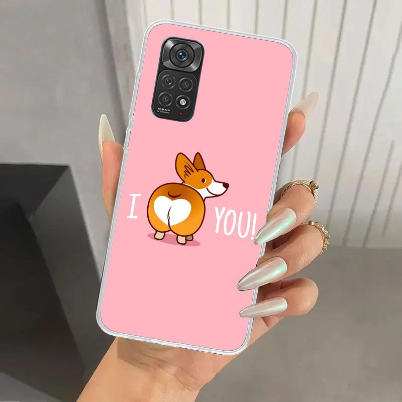 

Cartoon Corgi Cute Dog Phone Case for Xiaomi Redmi Note 14 13 12S 12 11S 11 Pro Plus 11T 11E 10S 9 9S Soft Funda Print Shell Not Redmi Note 12 Pro 4G