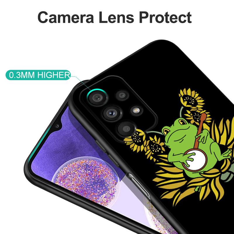 Black Tpu Case For OPPO A11S A15 A15S A16 A16S A16K A16E K3 K10 K9S ACE2 5G Kawaii Frog Mushroom