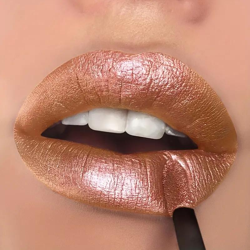 Vanntett Diamantskimmer Glitter Lipgloss Matt Flytende Leppestift Skinnende Perle Leppeglasur Langvarig Leppefarge Kvinner Sminke