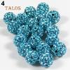 20Pcs 10mm Czech Crystal Stones Pave Clay Round Disco Ball Spacer Beads Accessories