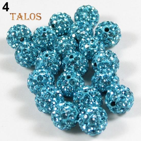 20Pcs 10mm Czech Crystal Stones Pave Clay Round Disco Ball Spacer Beads Accessories
