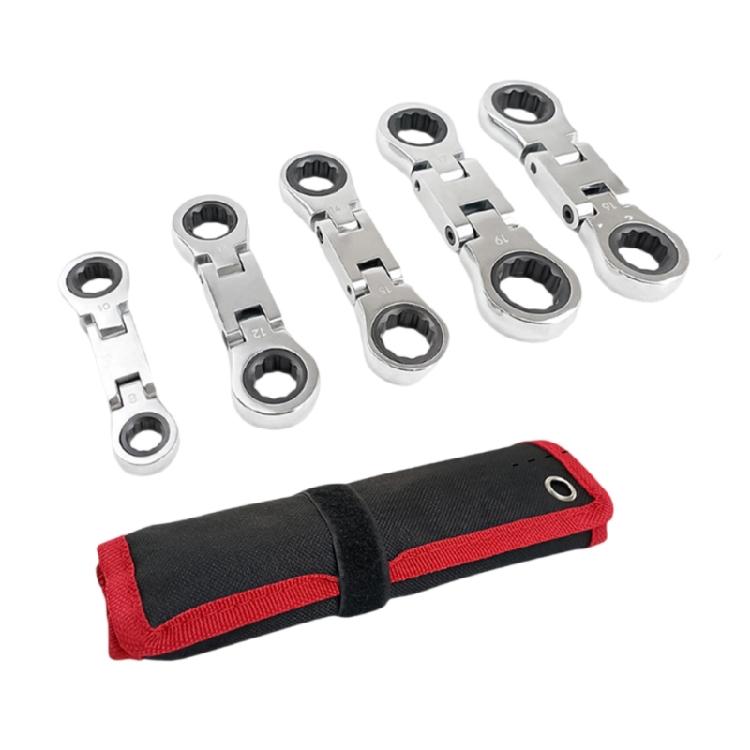 

Multiple Size Ratcheting Wrench Kit 8-19mm Double Flexible Head Light Weight Design Alloy Steel Spanner Set 1
