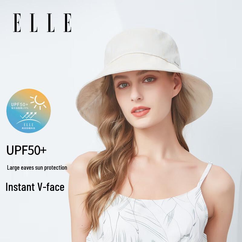 ELLE Women s Anti-UV Sun Bucket Hat M (56-58cm) бежевый