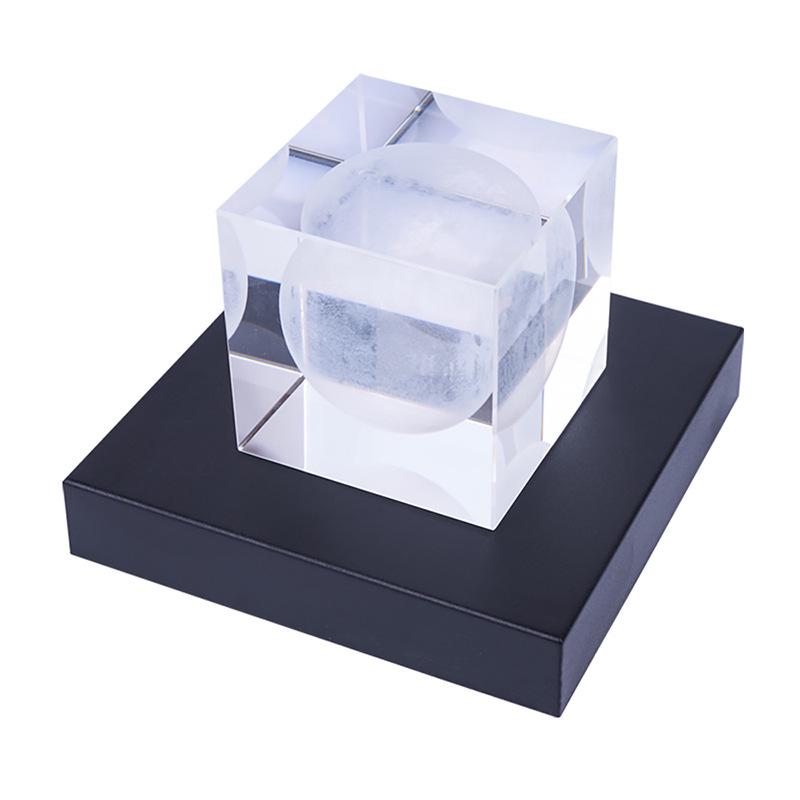 ABS 11x11 LED Crystal Lamp Holder, Multi-Mode Colorful Lighting with Warm White and White Light, Luminous Craft Base