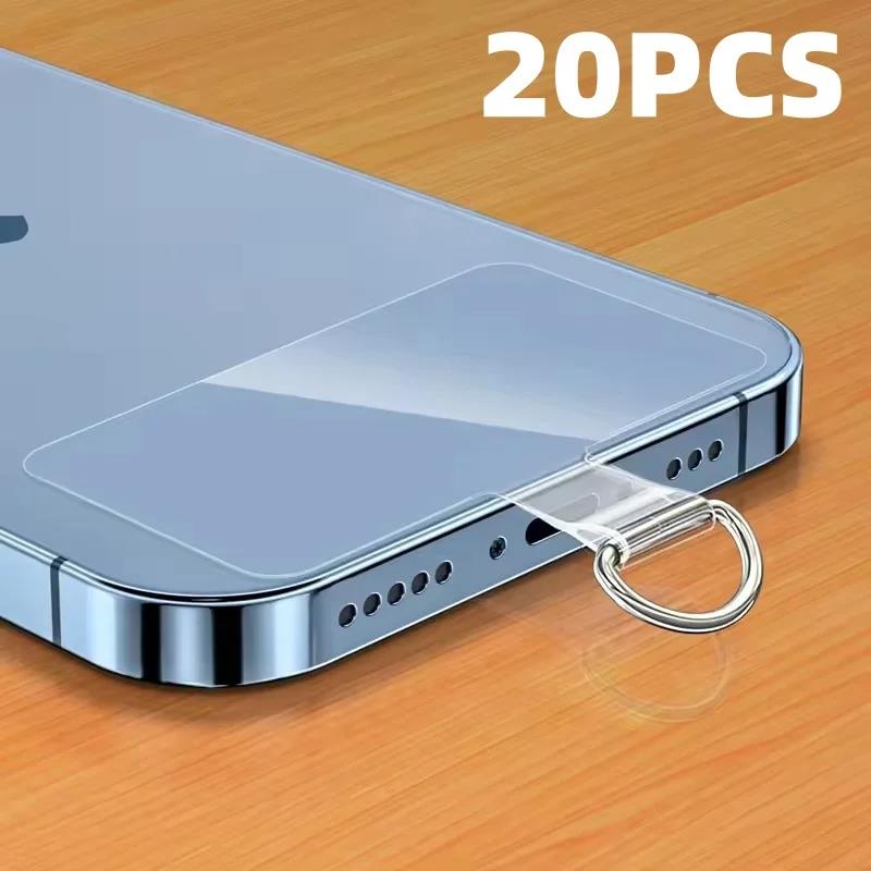 1-20PCS Universal Mobile Phone Anti-lost Lanyard Card Gasket Transparent Tpu Detachable Phone Hanging Cord Strap Patch Tether