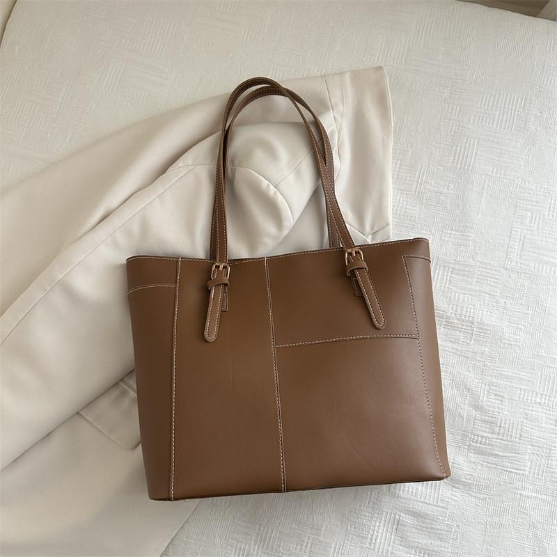 Chic Pu Leather Tote Bag Fashionable Casual Shoulder Handbag For Daily Use