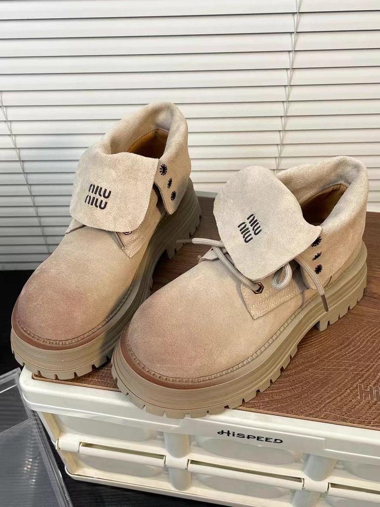 Spice Girls Wear~ Fashionable and Popular Short Boots 2025 Early Autumn New Products Cow Flip Skin Two Wear Martin Boots Secret