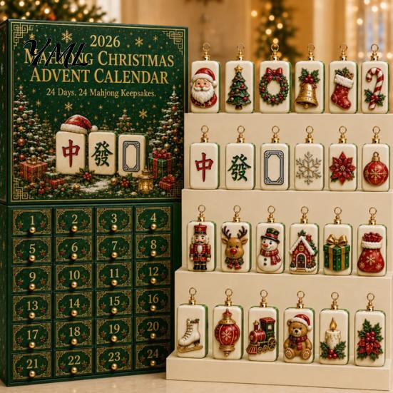 Christmas Advent Calendar 2024 2026 Nutcracker Calendar, 24-Day Acrylic Ornament Set with Classic Holiday Countdown Gift for Kids Soldier Figures,