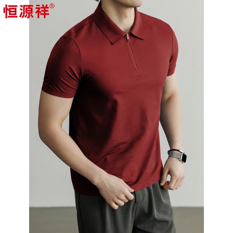 Hengyuanxiang Men s Short Sleeve Mercerized Polo Shirt 3XL