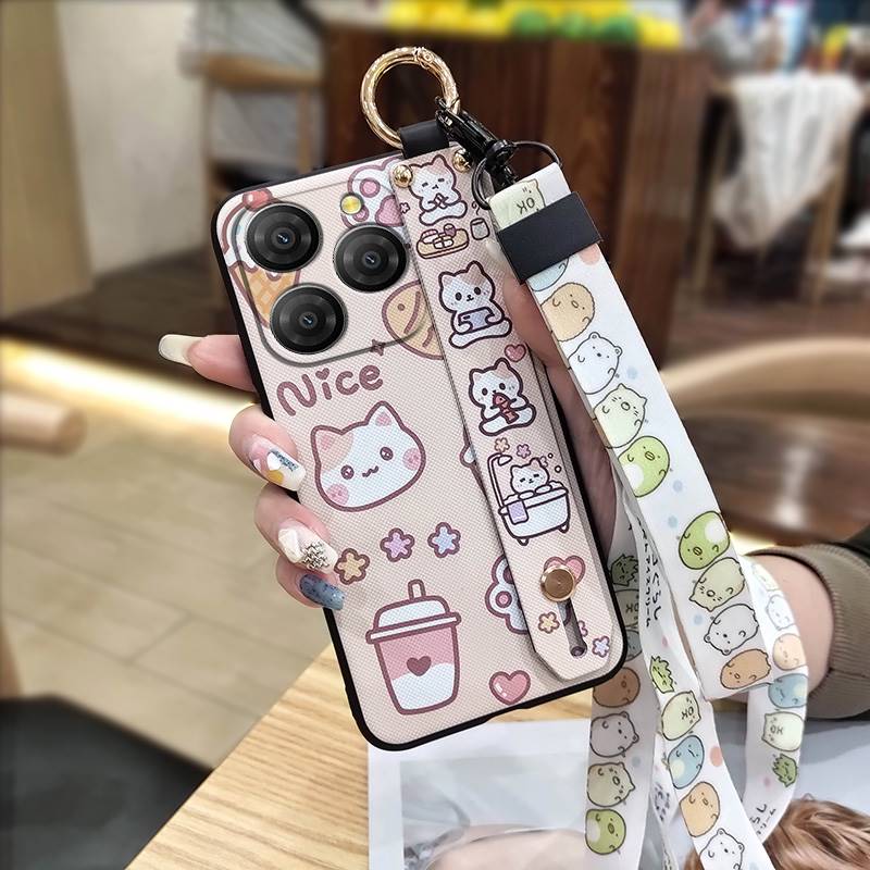 Wristband Silicone Phone Case For Blackview Shark9 5G Back Cover Cute Anti-knock Wrist Strap Lanyard Durable Anti-dust
