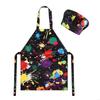 Children Art Smock And Chef Hat Set Double Layer Polyester Kitchen Art Drawing