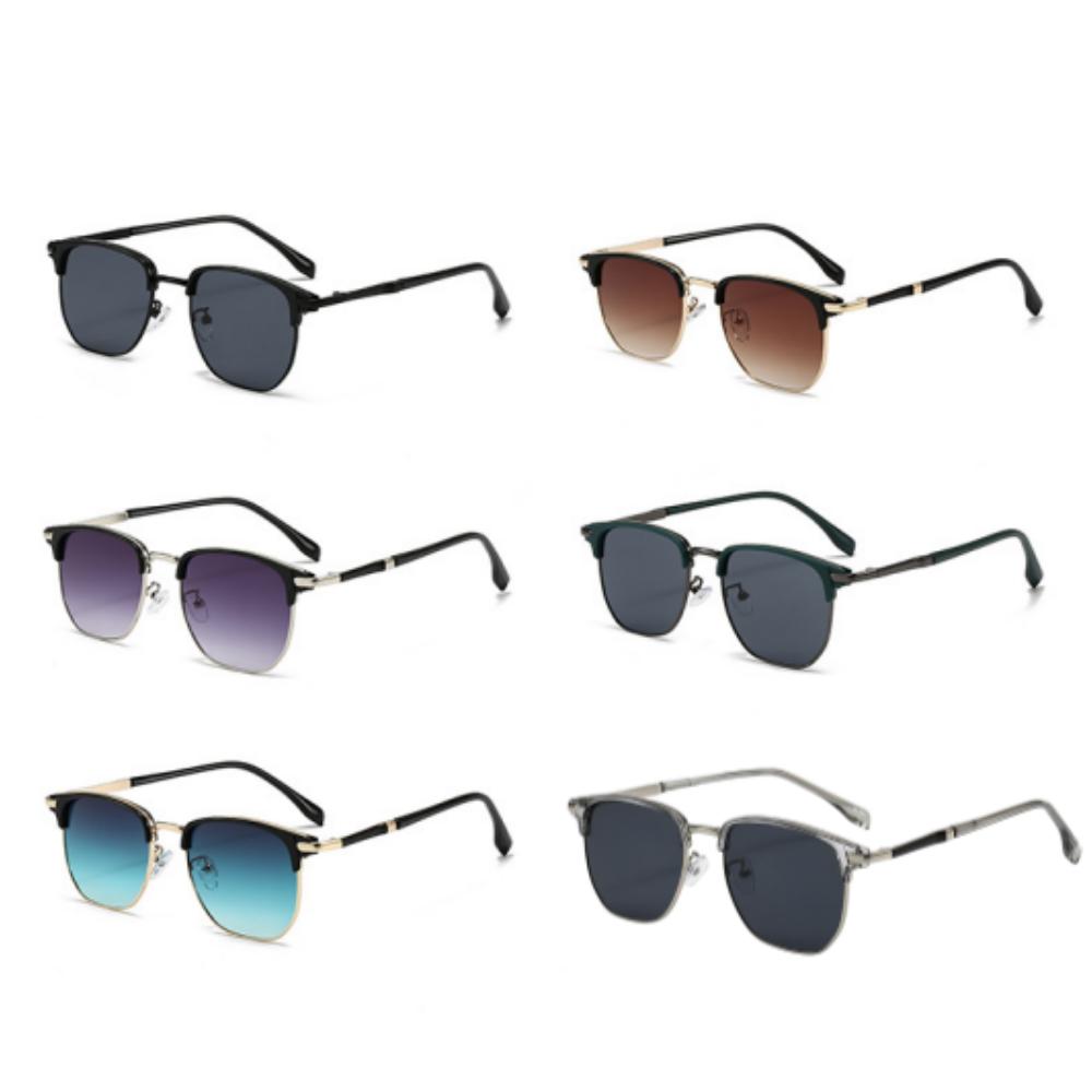 Uv400 Eyewear Uv400 Vintage Half Frame Sunglasses Metal Sunglasses Sun Glasses For Outdoor Activities Travel Summer