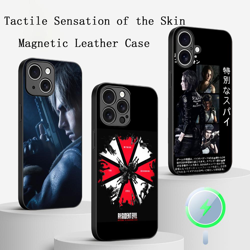 Ada wong X Leon hot game poster Phone Case For iPhone 17 16 15 14 13 12 Plus Pro Max  High-end Luxury Magsafe Sheepskin