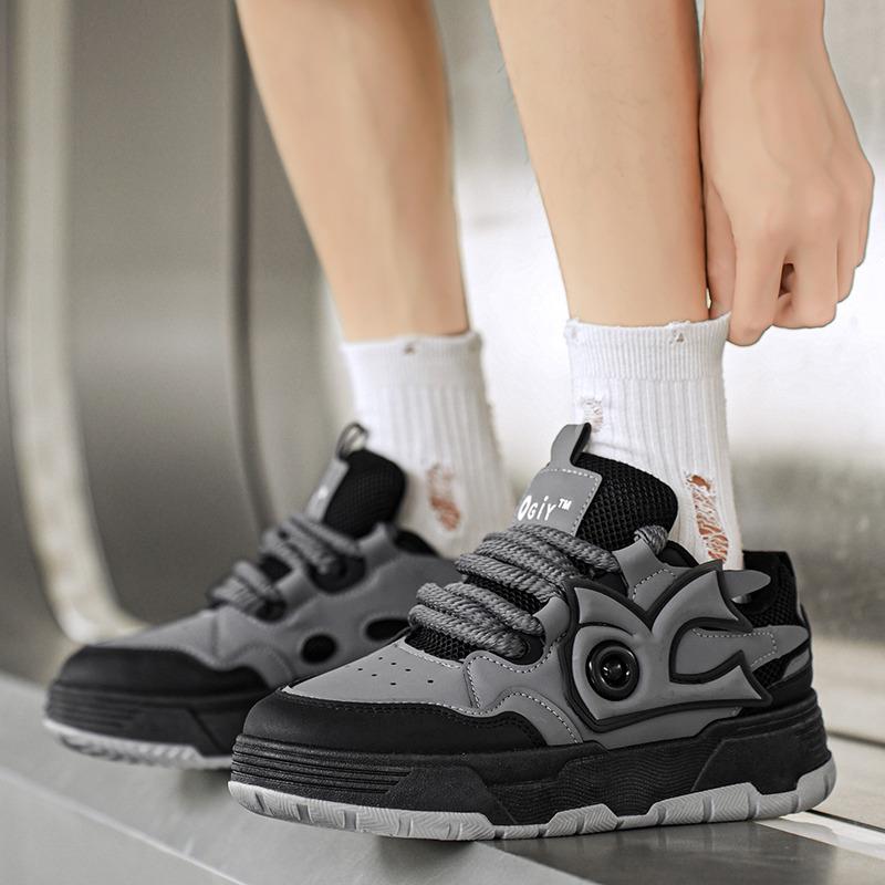 Fashion Street Green Skateboarding Shoes For Man Platform Leather Men's Casual Sneakers Fashion Designer Shoes Men Zapatillas De Hombre