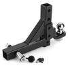 10in Adjustable Steel Trailer Arm 6 Holes Hitch 2in Ball 6000LBS Accessory for Truck SUV