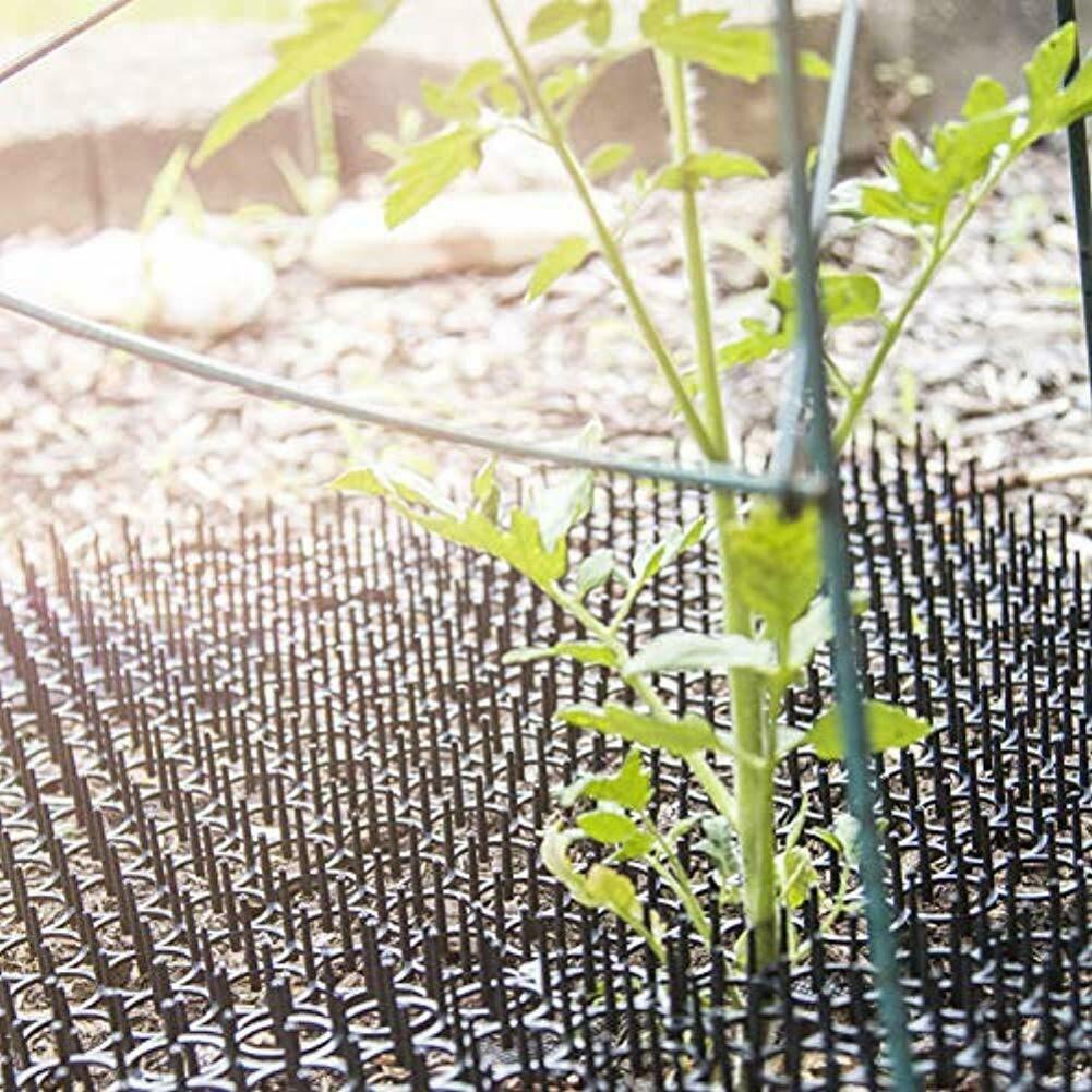 10Pcs 13cmx49cm Garden Prickle Strip Dig Stop Cat Repellent Deterrent Mat Spike Portable Anti-Cat Dog Outdoor Garden Staples Pegs