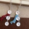 Fashion Cute Snowman Pendant Necklace For Women Unique Button Necklace Christmas Decoration Hoodie Chain Jewelry Accessories