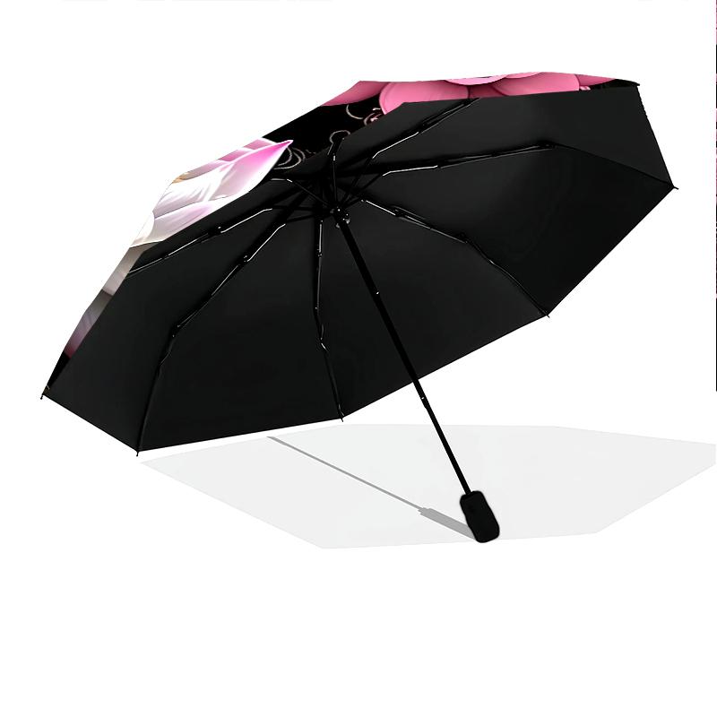 1 PC Automatic Folding Umbrella - Vintage flowers Pattern, Portable & Foldable Design with 8 Ribs, Christmas Birthday Gifts
