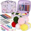 59-Piece Portable Crochet Set for Beginners with Yarn and Tools