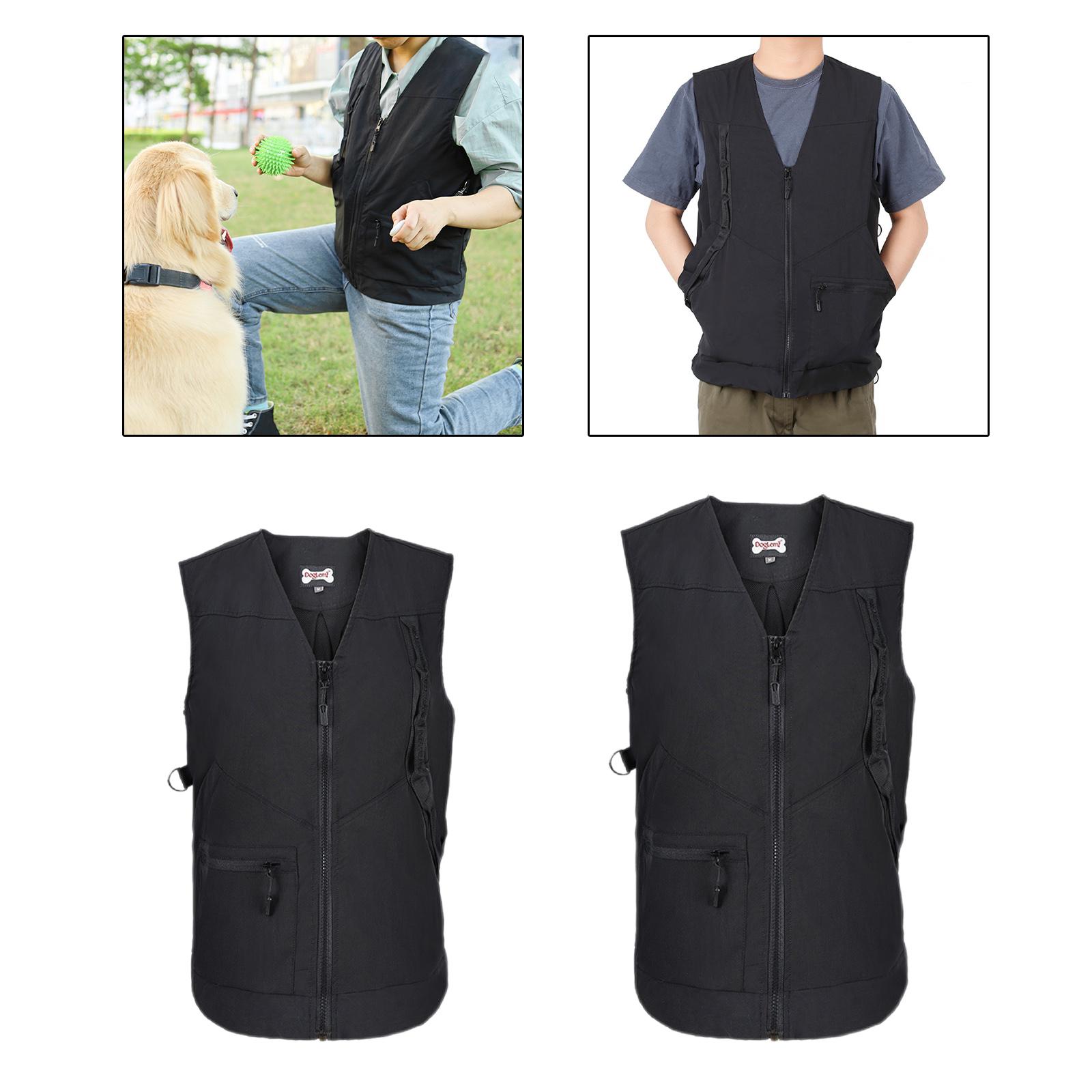 Dog Handler Training Vest Workwear Summer Zipper Vests for Medium Large Pets M