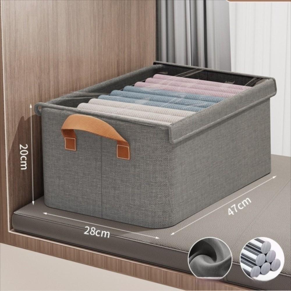 Covered Design Storage Box Fabric Material Metal Frame Wardrobe Organizer Collapsible Steel Frame Clothing Organizer