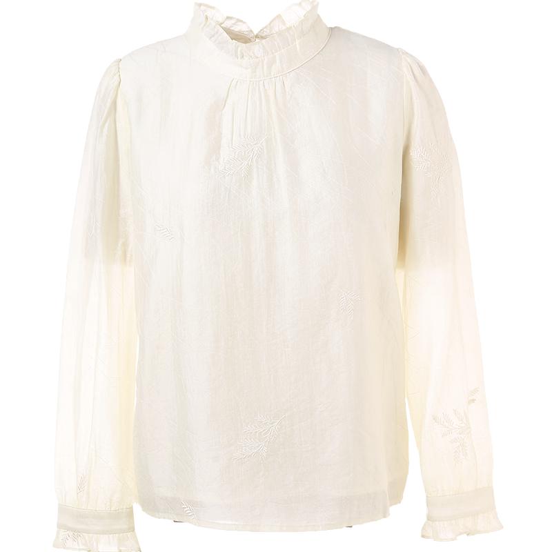 Betu Women s Jacquard Stand Collar Shirt L