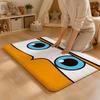 Colorful Big Eyes Floor Mat Flannel Rug Non Slip Absorbent Soft Washable For Entryway Hallway Bathroom Kitchen Decor