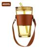 450ml Portable Water Cup With Lid and Straw Transparent Tea Cup Juice Glass Beer Milk Coffee Mug Drinkware for Home Office