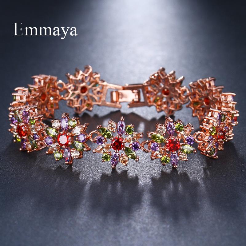 Fashion Colorful Zircon Bracelet Series for Women, Micro Paved Zircon Luxury Jewelry