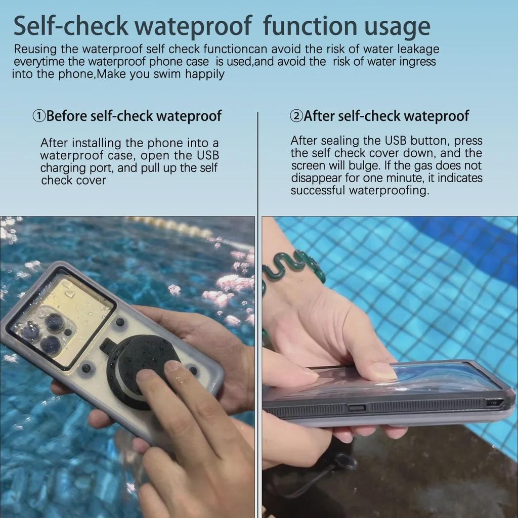 Waterproof Self-Checking Phone Case for 6.9-Inch Apple, Huawei, Samsung, OPPO, VIVO, and Xiaomi Models